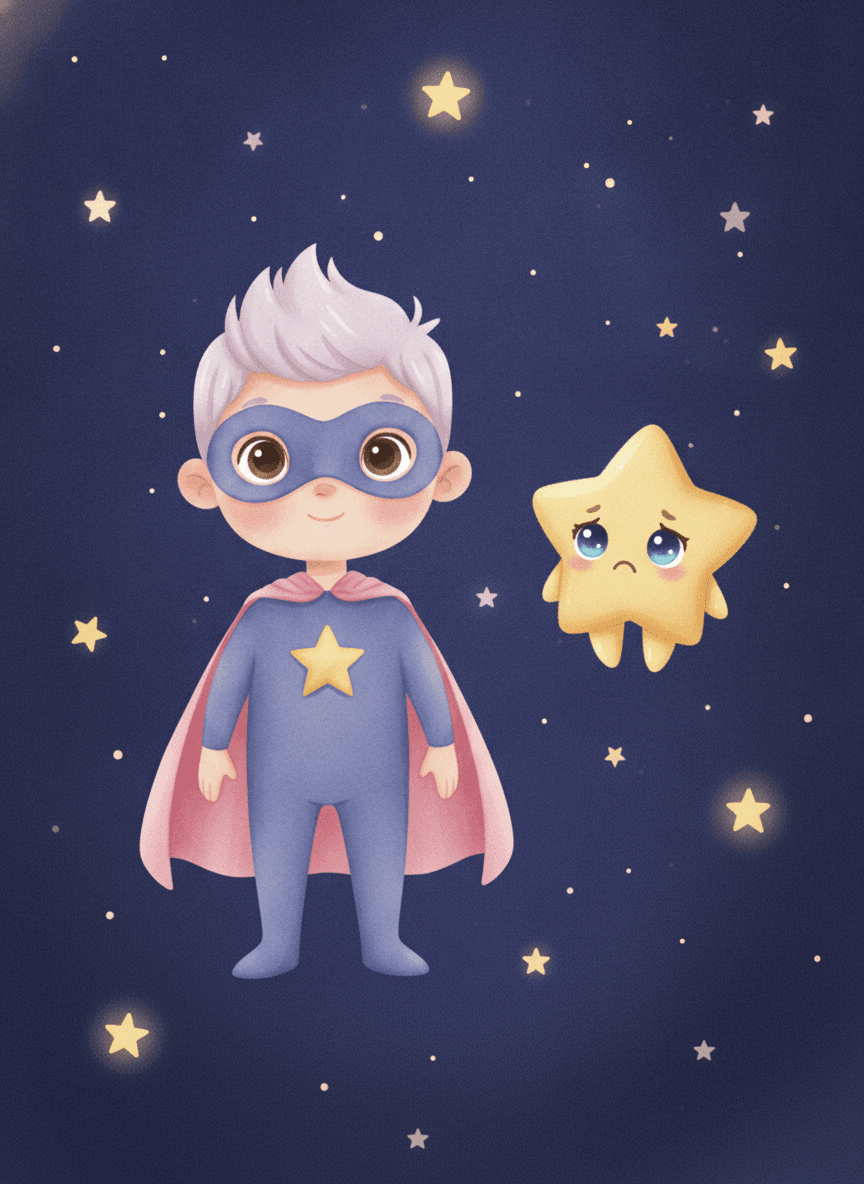 Página 2 do livro “O Heroizinho e a Estrelinha Brilhante”